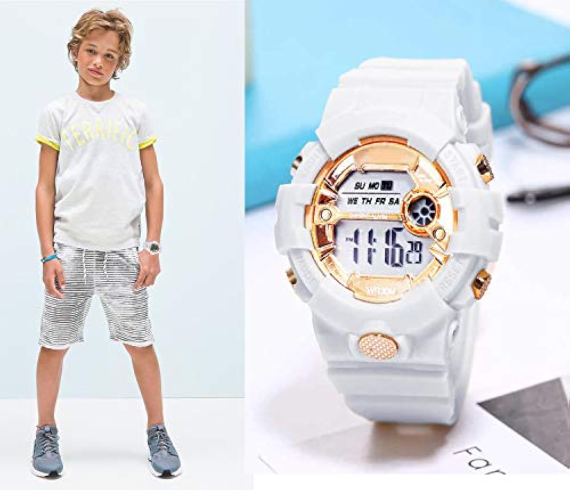 Unisex Digital Child Watch with Multicolour Dial