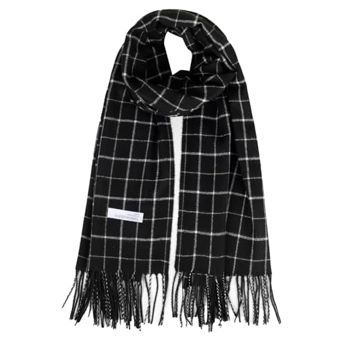 Winter Scarf for Cold Weather Soft Oversized Blanket Shawl Classic Tassel Scarf Flower Pattern for Women Men