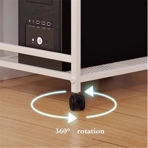 Soporte móvil para CPU con ruedas bloqueables, estante para impresora y soporte para torre de PC, carrito resistente para accesorios de juego (Azul) miniatura 3