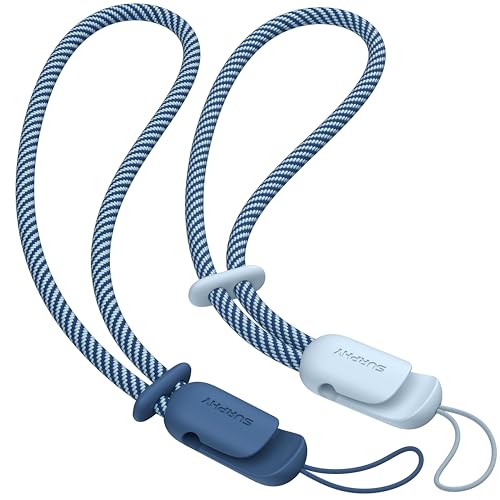 SURPHY 2 Pack Phone Lanyard for Cellphone Case Phone Wrist Strap for Case Cellphone Strap with 2-Color Braided Charm Wrist Lanyard for Women and Men Cloud Blue & Blue Jay