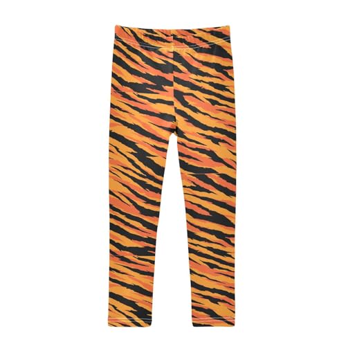 Girls Basic Leggings Baby Girls Pants Tiger Print Soft Footless Stretchy Tights Pants 4-10Y