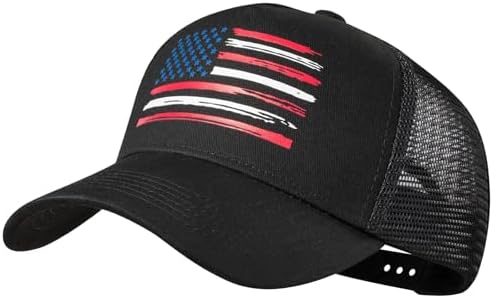 VIONLAN Baseball Cap American Flag Trucker Hat for Men Women 3D Embossed Logo Adjustable Outdoor Mesh Snapback Hat