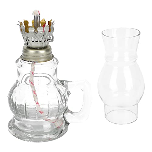Vintage Oil Lamp Crystal Glass Chimney Kerosene Lamp Desk Oil Lamp Kerosene Light for Indoor Glass Butter Lamp Oil Lantern Lamps Emergency for Indoor Home Decor