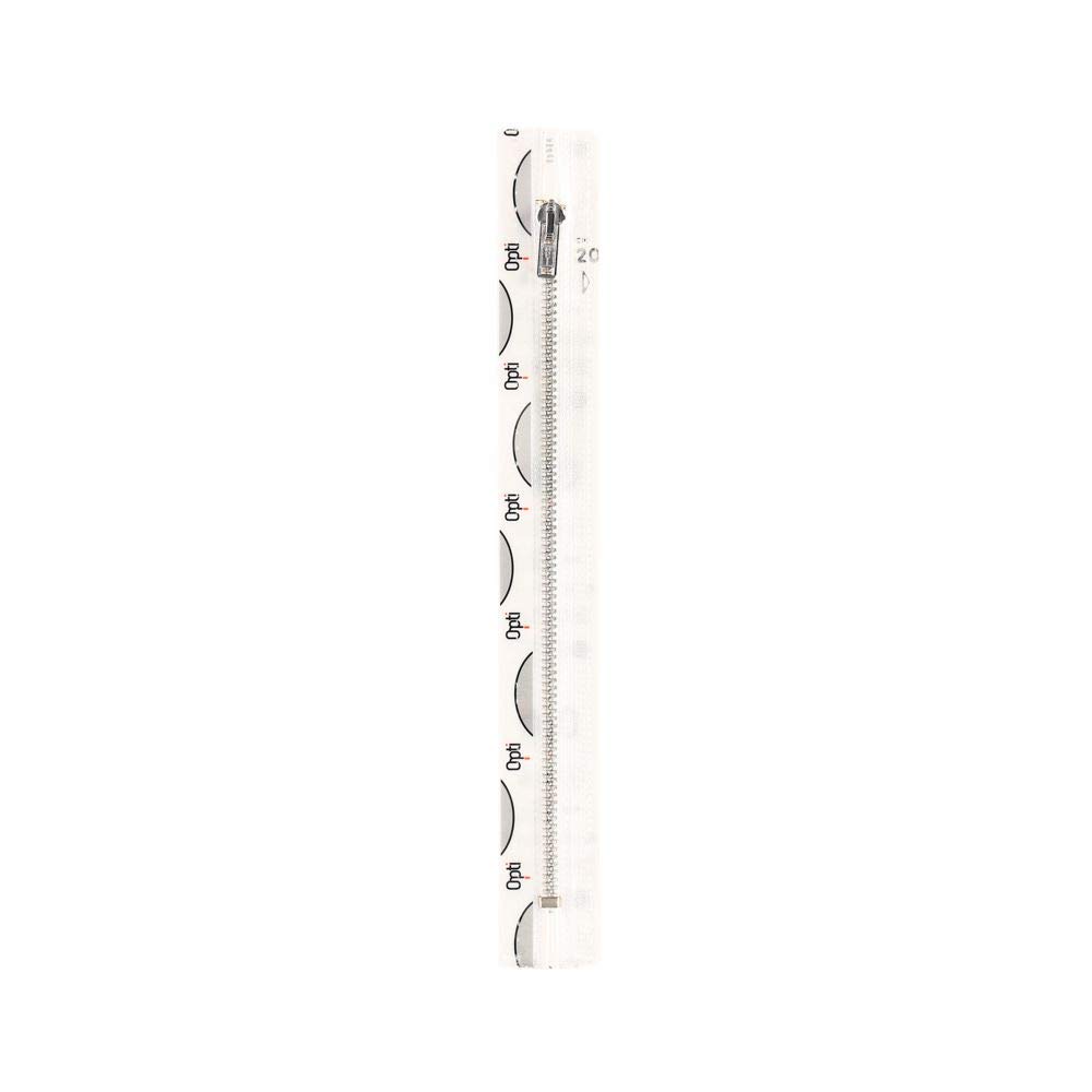 Opti M40-12-00009 Zip, 51% Polyester, 49% Cotton, 00009, White, 12 cm