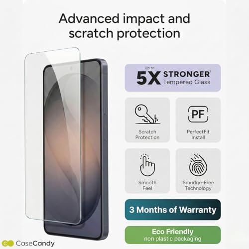 Image of Casecandy - (Pack 2 Tempered Glass Screen Protector for Samsung S25 Ultra 5G | Edge to Edge Tempered Glass Screen Guard for Galaxy S25 Ultra - HD /Fingerprint Working /9H