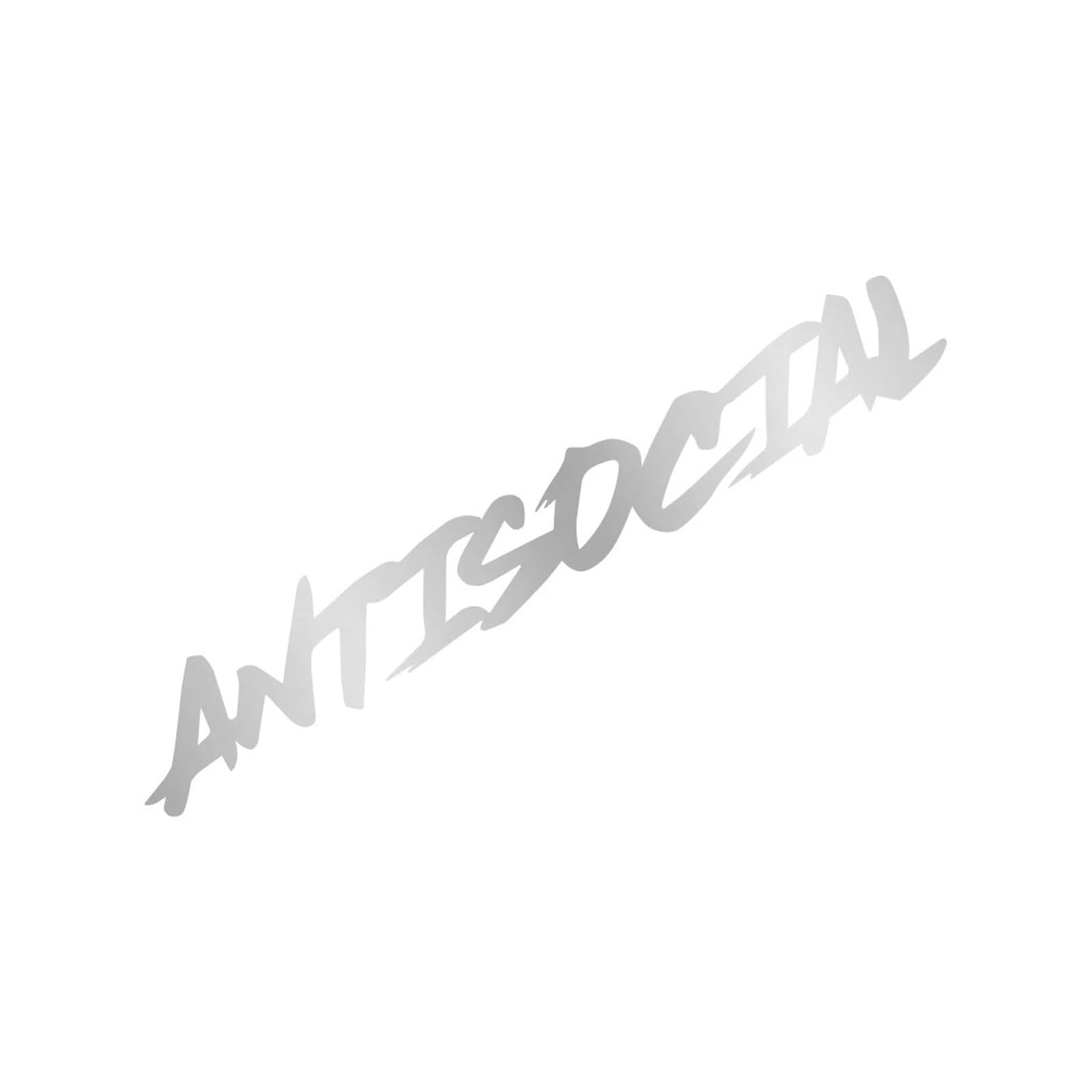 Colorful Antisocial Car Stickers Beautiful Vinyl Decal Personality Waterproof Decorative Accessories(Silver,60x9.8cm)