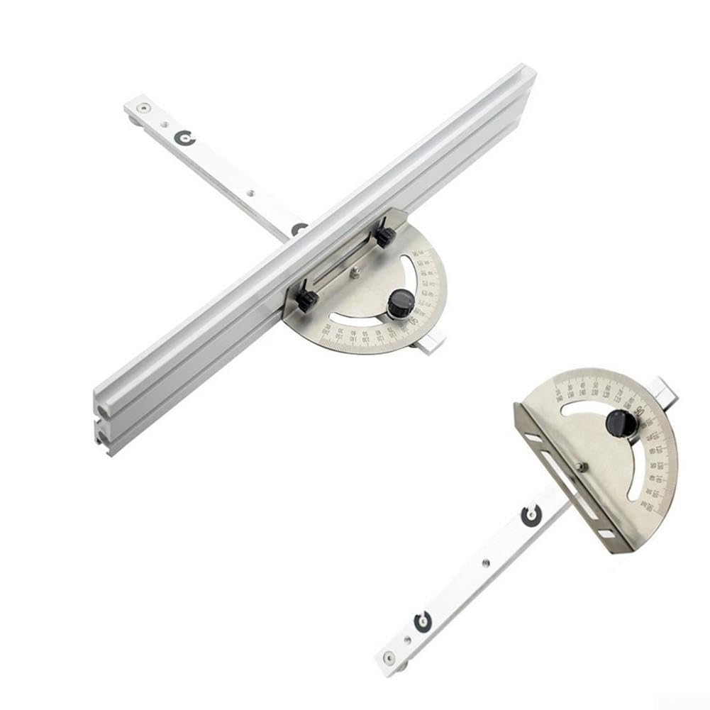 Medidor de inglete de aluminio con parada de pista para carpintería (D)