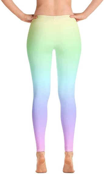 Pastel Rainbow Leggings, Ombre Gradient 