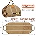 TwentyNext Firewood Log Carrier Waxed Canvas Tote Bag with Handles, Heavy Duty Firewood Holder Fireplace Wood Stove Accessories for Camping,BBQ Indoor & Outdoor
