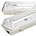 ECD Germany Luminaire LED anti-humidité 60cm - étanche IP65 - convient pour 2x LED T8 - intérieur et extérieur - diffuseur anti-humidité diffuseur luminaire tube fluorescent lampe fluorescente