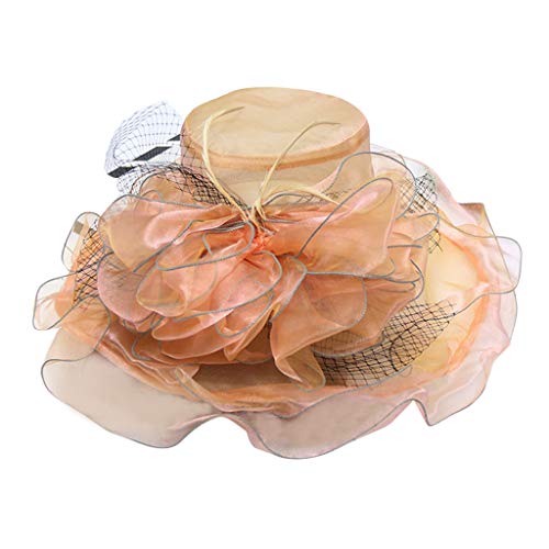 Chapeau de mariage orange et fleurs pour un tea party rétro chic