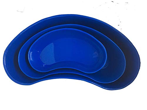 Set of 3 Kidney Trays Kidney Dish (3 Different Sizes) 6 8 and 10, Plastic, Surgical Medical Dental