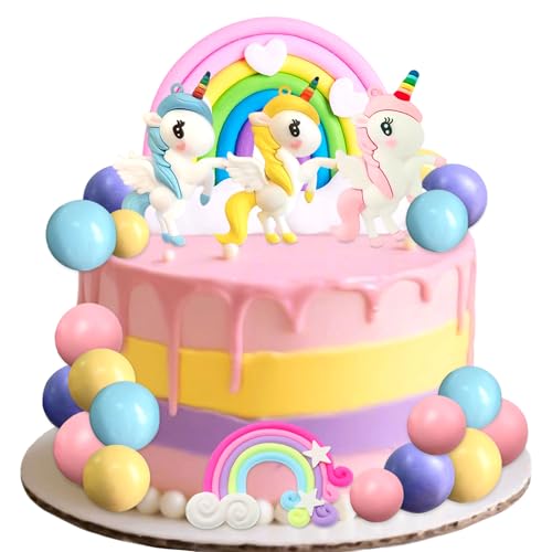 JeVenis unicornio arcoíris decoración torta unicornio torta decoración pasteles decoración niña decoración pasteles torta decoración niños