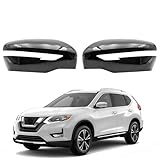 KYYET Gloss Black Side Mirror Cover Cap Fits For 2014-2020 Nissan Rogue 2015-2024 Nissan Murano Replace 963744BA0A,963734BA0A