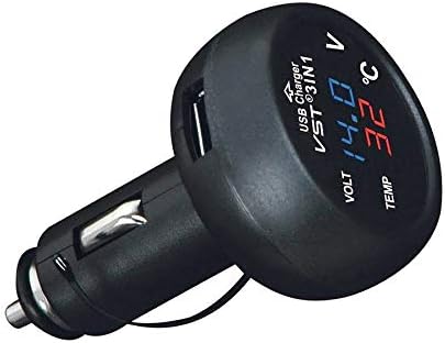 QUMOX 3 in 1 Multifunction Car USB 3.0 17.5W VST Fast Charger Thermometer Voltmeter Digital Meter Monitor 3.5A USB Charger For Mobile Phone