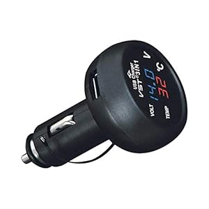 QUMOX 3 in 1 Multifunction Car USB 3.0 17.5W VST Fast Charger Thermometer Voltmeter Digital Meter Monitor 3.5A USB Charger For Mobile Phone