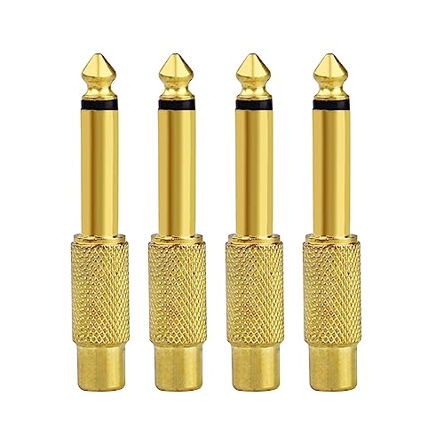 Adaptador RCA a 1/4 de cobre puro chapado en oro para audio sin interferencias x4