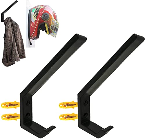 AUXPhome - AUXPhome 2 Pack Motorcycle Helmet Hook Multi-Purpose Jacket Hanger Keys Bags Holder Wall Mount Rack Cloth Display Rack Hat Hook for Home Kitchen Door Cabinet - Hardware Included Easy to Install.