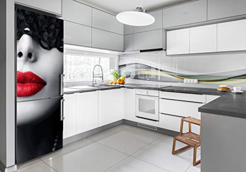 Vinilo para nevera 70x190 cm autoadhesivo con diseño de máscara de encaje para cocina 3
