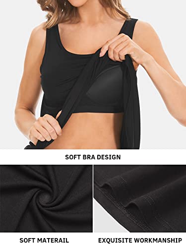 Air Curvey Tank Tops for Women Build in Bra Casual Flowy Tank Pleated Loose Fit S-XXXXL4