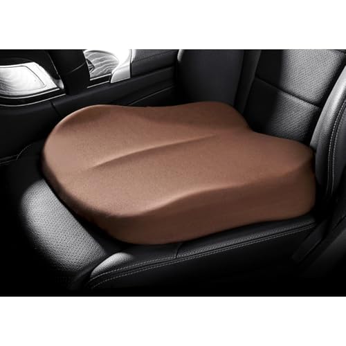 Kwueiitプレミアムカーシート低反発、運転用ソフトノンスリップカーシートクッション、カーブースターシートクッション、運転用ポータブルカークッション、背の低い人の運転用高さ調整シートクッションカーバットピロート枕 運転席ブースター ショートドライバー用