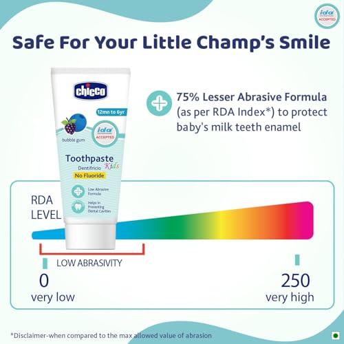 Image of Chicco Toothpaste Bubble Gum 1-6Y 50g X 2pc No Fluoride