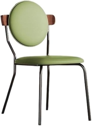Sillas de comedor, Sillas de comedor modernas de mediados de siglo con patas de metal y asiento tapizado, Sillas para comedor (verde)