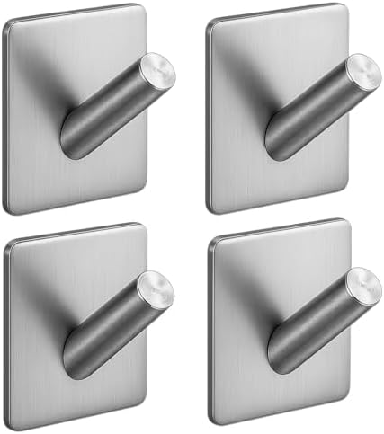 Kit 4 Ganchos autoadesivos inox gancho adesivo Suporte toalha Pen...