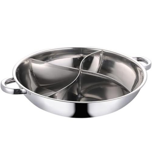 火鍋 仕切り鍋 両手鍋 しゃぶしゃぶ鍋 ih/直火両方対応 ステンレス鋼 調理器具 二つの味が楽しめる 同時に調理可能 研磨 (四みぞ式,32CM)