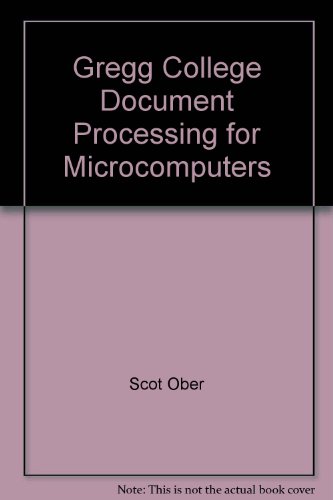 Gregg college document processing for microcomp... 0028017544 Book Cover
