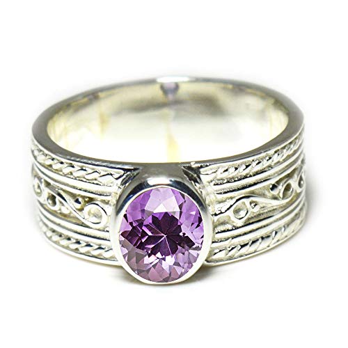 Image of 55Carat Choose Your Color Genuine Gemstone Sterling Silver Ring Band Vintage Handmade Jewelry Sizes 5-12