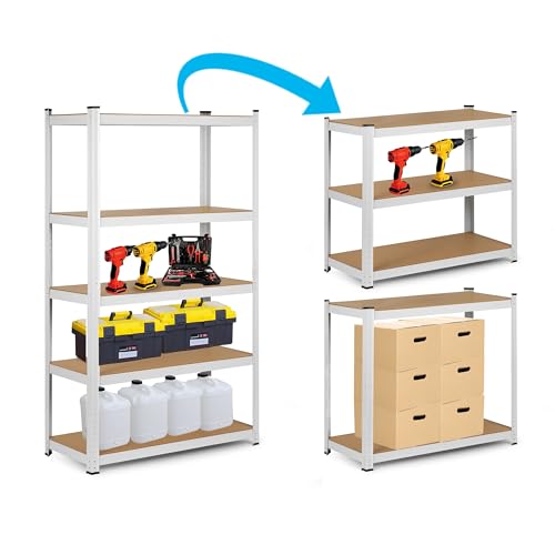 Miniatura 5 de Humberg 4841 - Estantería Para Cargas Pesadas Con 5 Estantes De Mdf 150 X 75 X 30 Cm