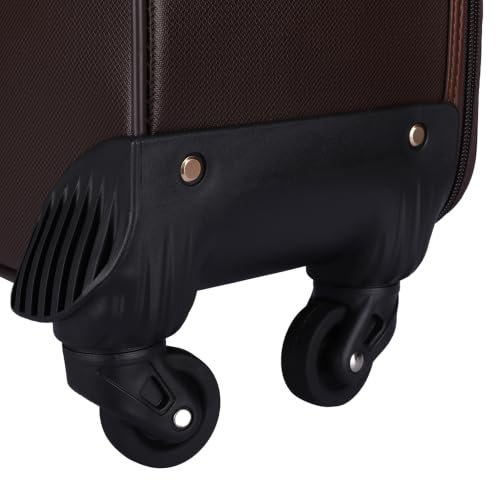 Image of 3G VACANZA Small Cabin Luggage (18 inch) 4 Wheels Vegan Leather Trolley Bag /Laptop Roller Case Unisex - Brown