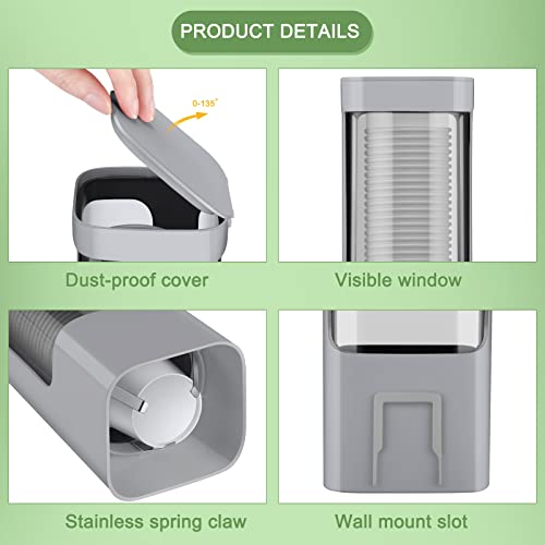 Pull Type Cup Dispenser 2 Pieces Bathroom Water Cup Holder Fits 3-5 Oz Small Cups Adhesive Wall Mounted Cup Dispenser With Paste Plate For Disposable Paper Cups Home Office (Gray, Single) #TOP1