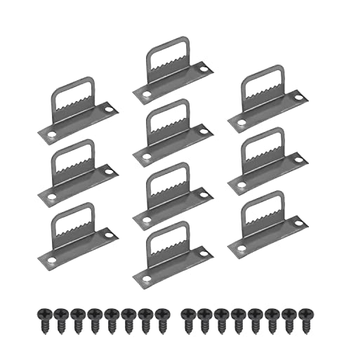 Image of MroMax 20PCS Sawtooth Picture Hangers Iron Picture Hangers 1.26 inch x 0.28 inch Double Hole Picture Frames Hangers for Hanging Clock Paintings Artwork Picture Frame Hook Photos Black