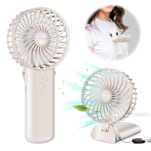 Psecici AO-818 Handheld Fan, Mini Portable Fan With Lanyard，4 Speeds Level Personal Fan, 180 Degree Foldable Desk Fan For Travel Outdoor Office Household cover