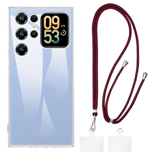 Shantime �P�[�X�ƃN���X�{�f�B�X�g���b�v�Z�b�g Oukitel C62 GT �Ƃ̌݊������� �g�уJ�o�[�Ƌ����o�b�N���t�������\�l�b�N�X�g���b�v�����2���̃p�b�`�t��(�N���A + ���b�h)