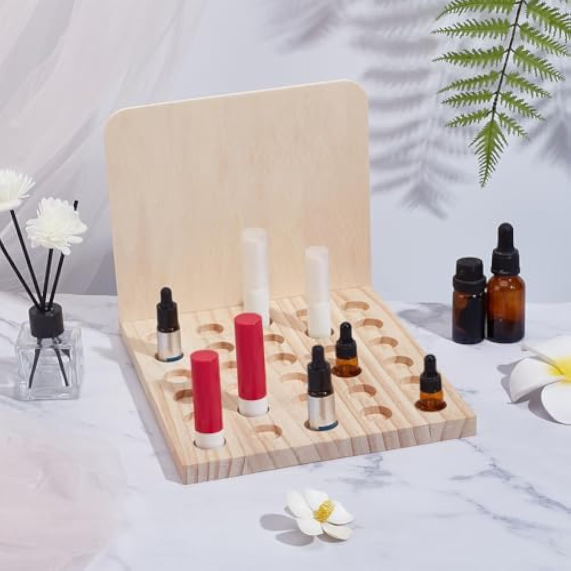 Wooden Lipstick Holder Organizer with 30 Slots