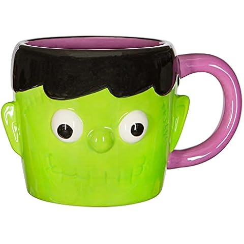 Fax Potato Taza de Frankenstein de Halloween - Scary Spooky Treenal Tea Tea Tea Coffee Teaware - 580ml - Verde Cover