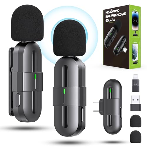 KINGONE Wireless Lavalier Microphone Plug & Play Wireless Microphone, Transmission Distance 20 Meters, Mini Mic for Interview/Podcast/Tiktok/YouTube/Vlog, Compatible with iPhone/iPad/Android/PC