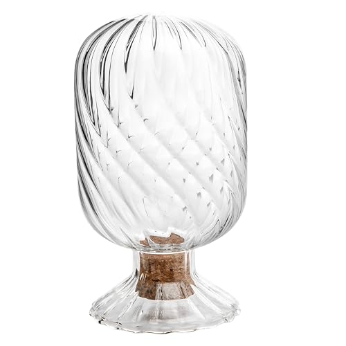 moonoom Helix Shaped Match Holder Glass Matches Cloche for 3.5 Inch Upside Down Match Holder Jar for Scented Candle on Dining Table Fireplace Bathroom Decoration Not Include Matches