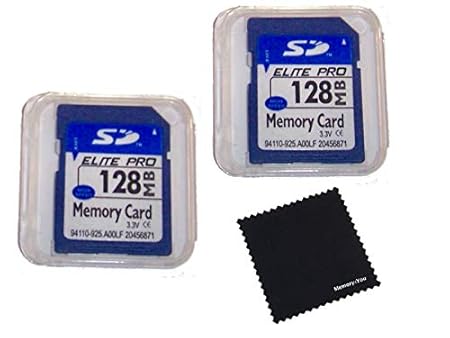 2 Pack 128mb Memory Cards Compatible with 128 MB SD Cards, 2 Pack Memory Cards and Cases w/Built to Last! Microfiber Cloth, Compatible with All SD Devices
