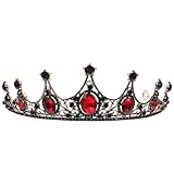 NUSITOU Tocado Barroco para Novia en Aleación Roja, Diadema Elegante y Delicada para Bodas y Cumpleaños, Accesorio Único para Adornar el Cabello de Mujer