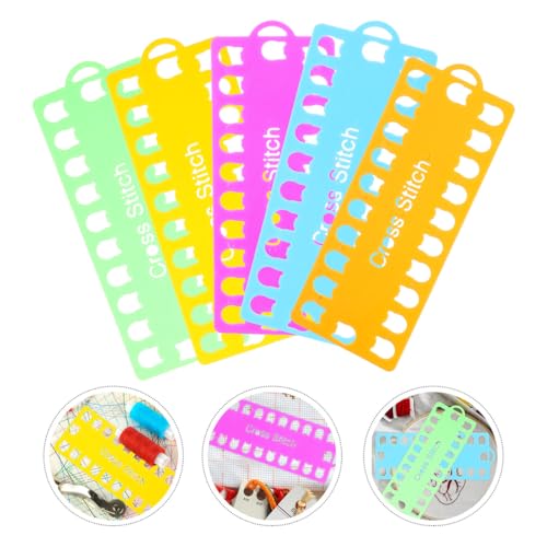 Image of 5Pcs Embroidery Floss Organizer Cards Durable Thread Holder for Cross Stitch Projects Storage with Positions for Crafting and Needlework