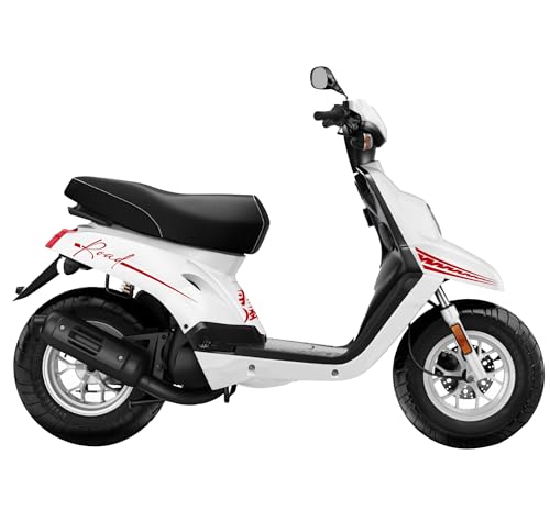 DualColorStampe Autocollants compatibles avec BOOSTER MBK scooter rayures DX-SX accessoires autocollants moto couleur au choix COD.M0348 (ROUGE 31)