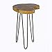 Alaterre Furniture Hairpin Natural Wood with Metal 20" Round End Table, Live Edge