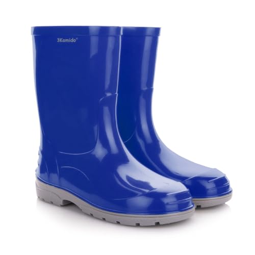3Kamido GoClassic Gummistiefel - schöner eleganter klassischer Kindergummistiefel aus PVC wasserdicht mit 3M Reflektor mit warmer herausnehmbarer Filz-Innensohle und rutschfester Sohle