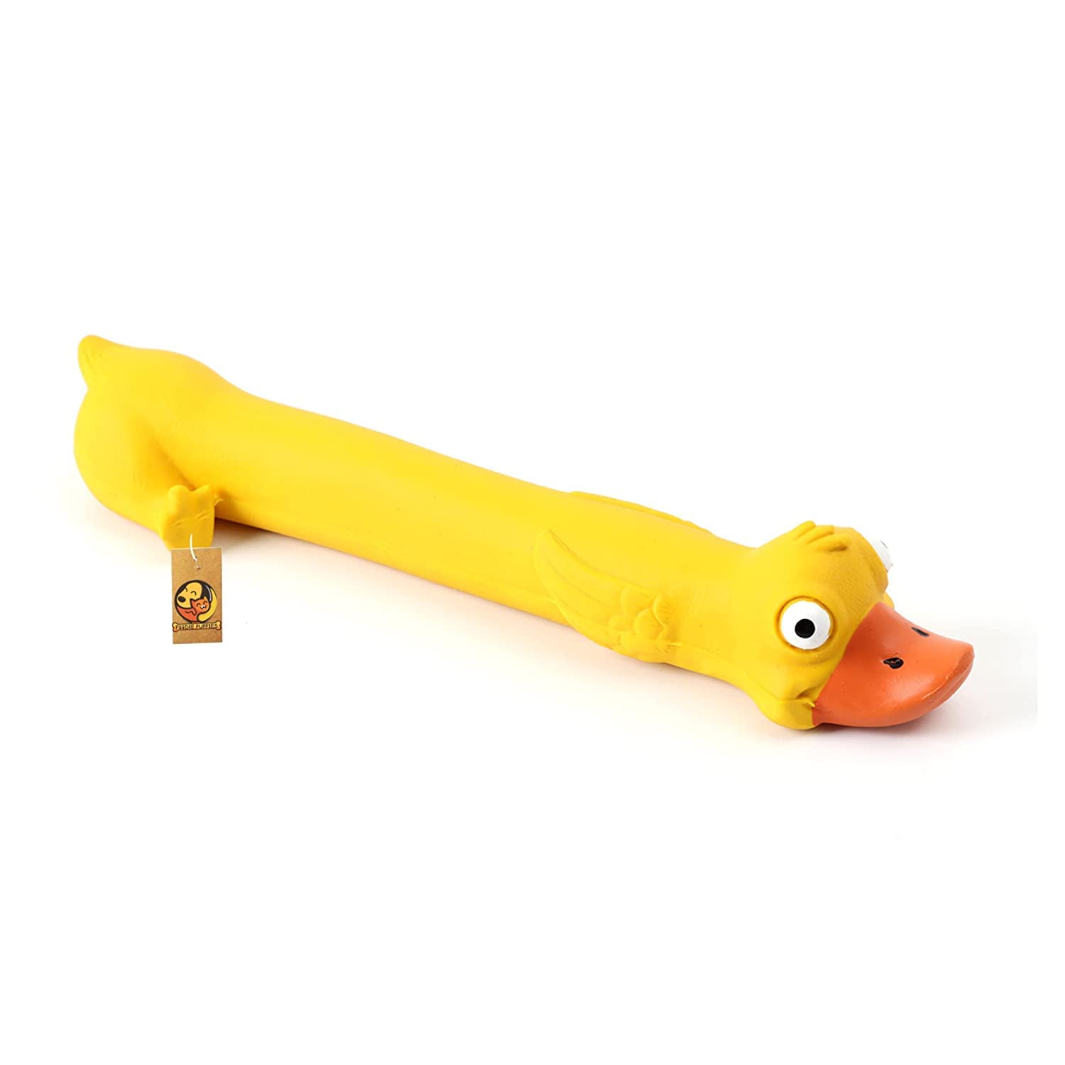 Foodie Puppies Latex Squeaky Dogs Toy | Non-Toxic, Soft Rubber, Interactive, Chewing, Teething, Fetch Play Toy for Small to Medium Dogs (Long Duck) (B0BX6VXFRK) Amazon Price History, Amazon Price Tracker