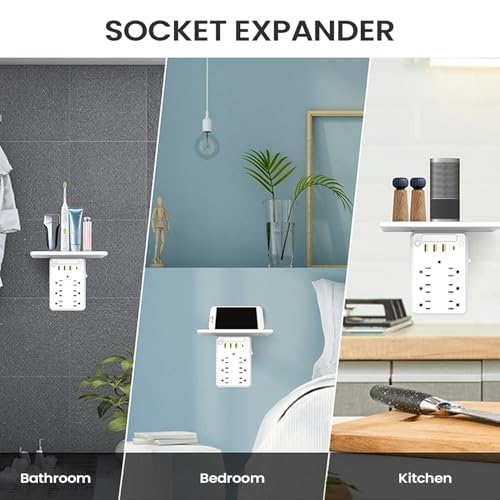 Toma de pared múltiple con regleta cargador para cepillo de dientes 4