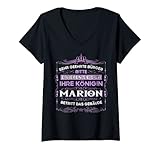 Damen Name Marion Vorname T-Shirt mit V-Ausschnitt